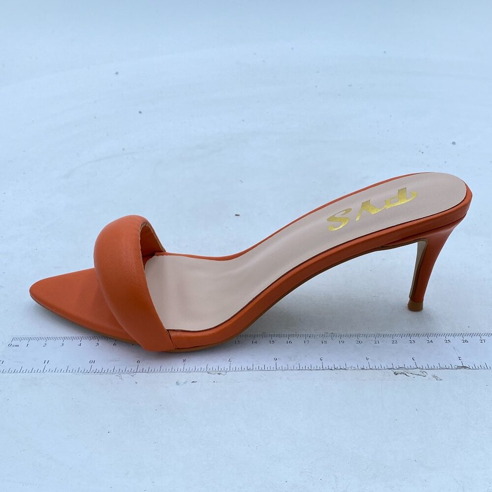 Fys Orange Pointed Open Toe Slip On Stiletto High… - image 2